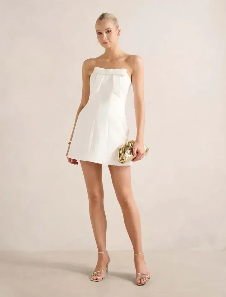 Harper Strapless Bow Mini Dress - Image 4