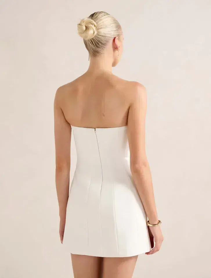 Harper Strapless Bow Mini Dress - Image 3