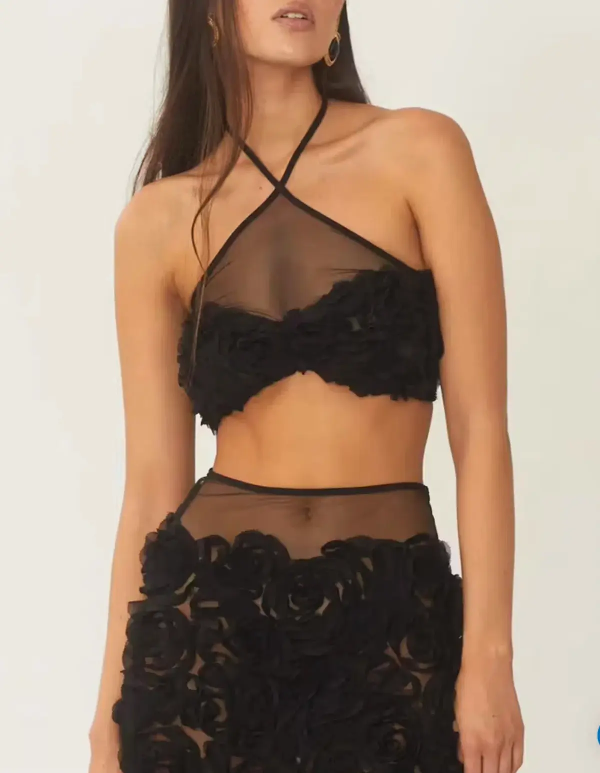 ARCINA ORI VIVIENNE CROP AND MAXI SKIRT BLACK SIZE LARGE/ AU 12 - Image 2