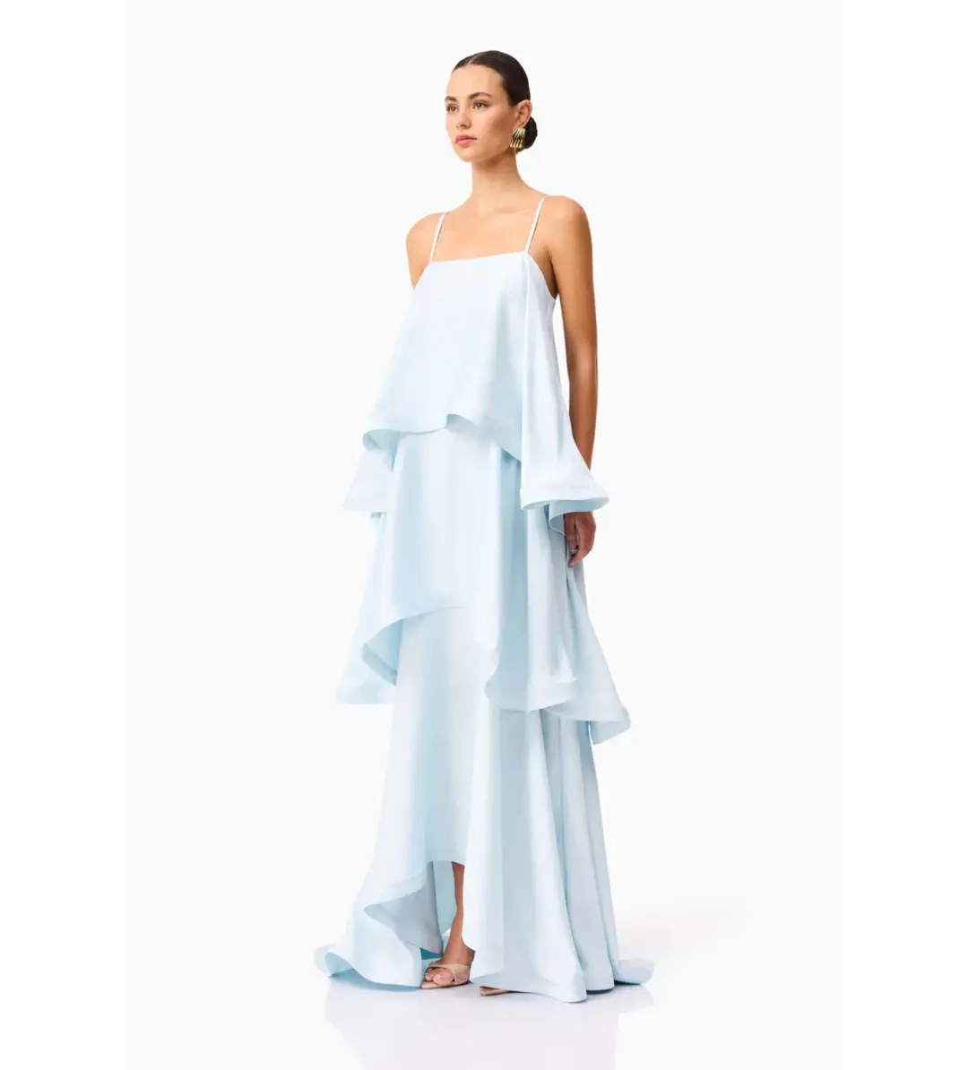 Elliatt Tilly Tiered Maxi Dress Blue Size 6 for rent on The Volte - main image