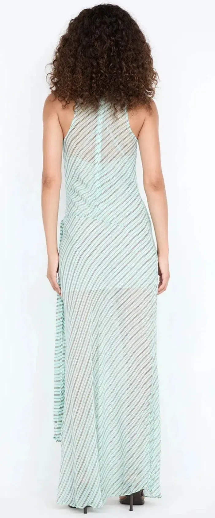 Bec + Bridge ALGARVE COWL NECK MAXI DRESS - MINT SLICE STRIPE for rent on The Volte - main image