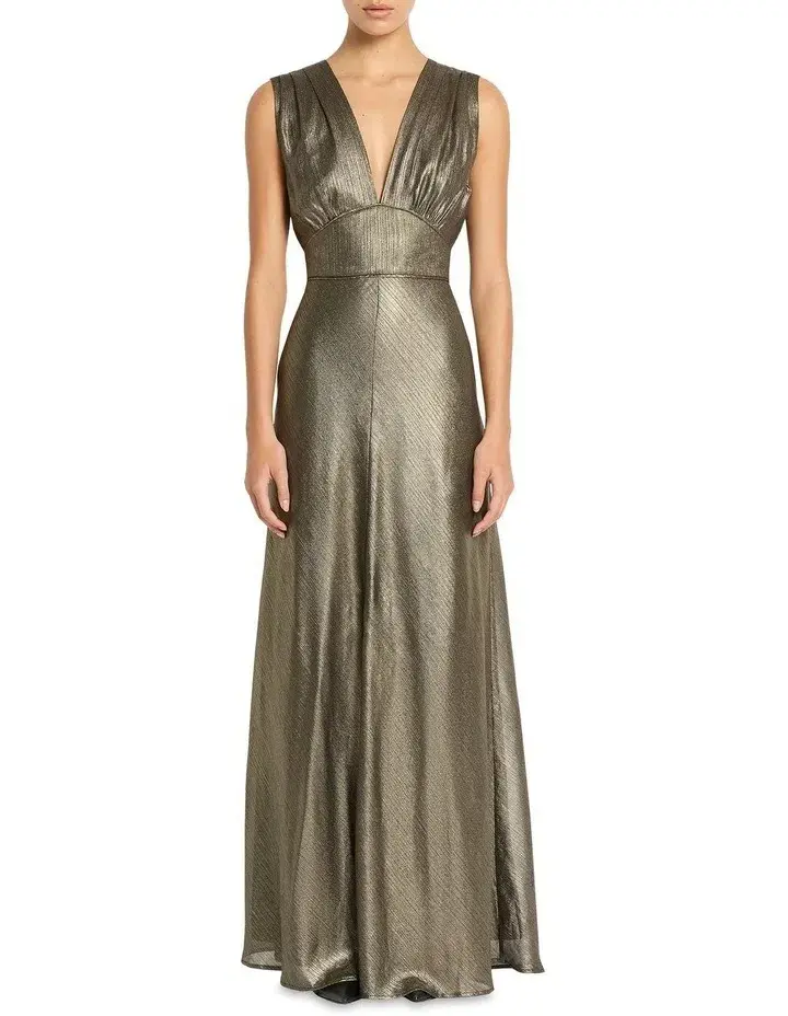 Sass & Bide Lost In Monaco Dress in Antique Gold Size 16 - Image 2
