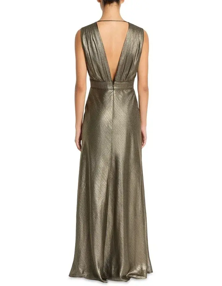 Sass & Bide Lost In Monaco Dress in Antique Gold Size 16 for rent on The Volte - main image