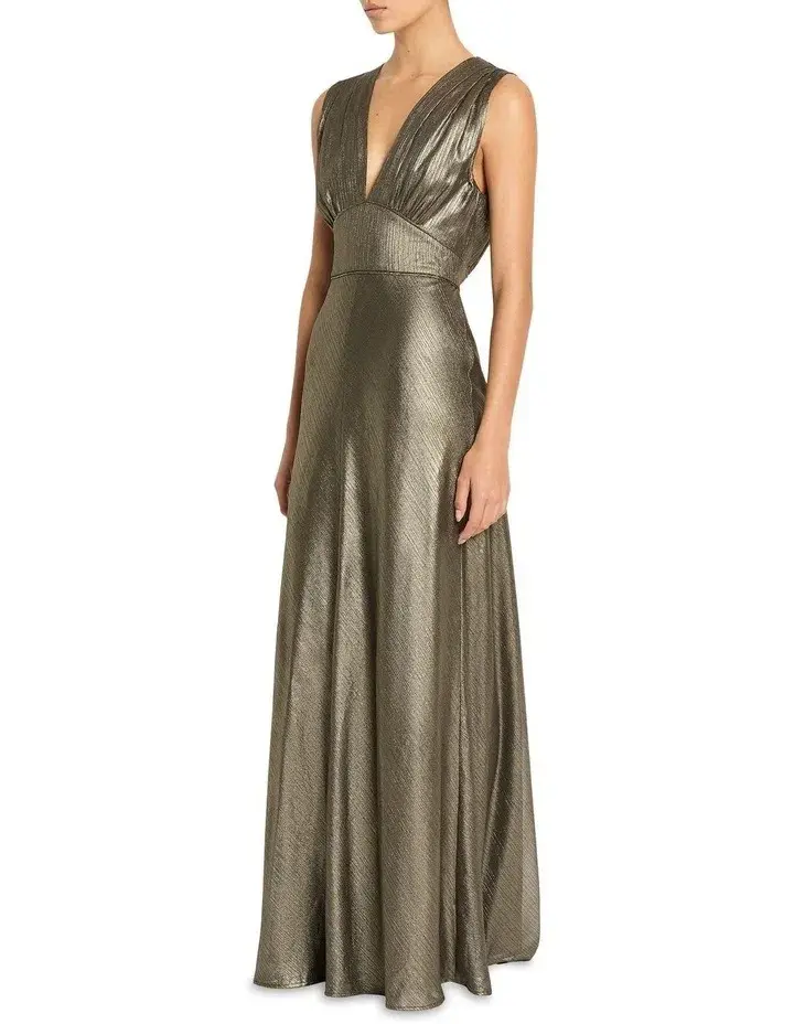Sass & Bide Lost In Monaco Dress in Antique Gold Size 16 for rent on The Volte - main image