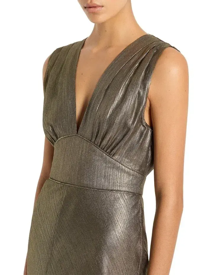 Sass & Bide Lost In Monaco Dress in Antique Gold Size 16 - Image 4