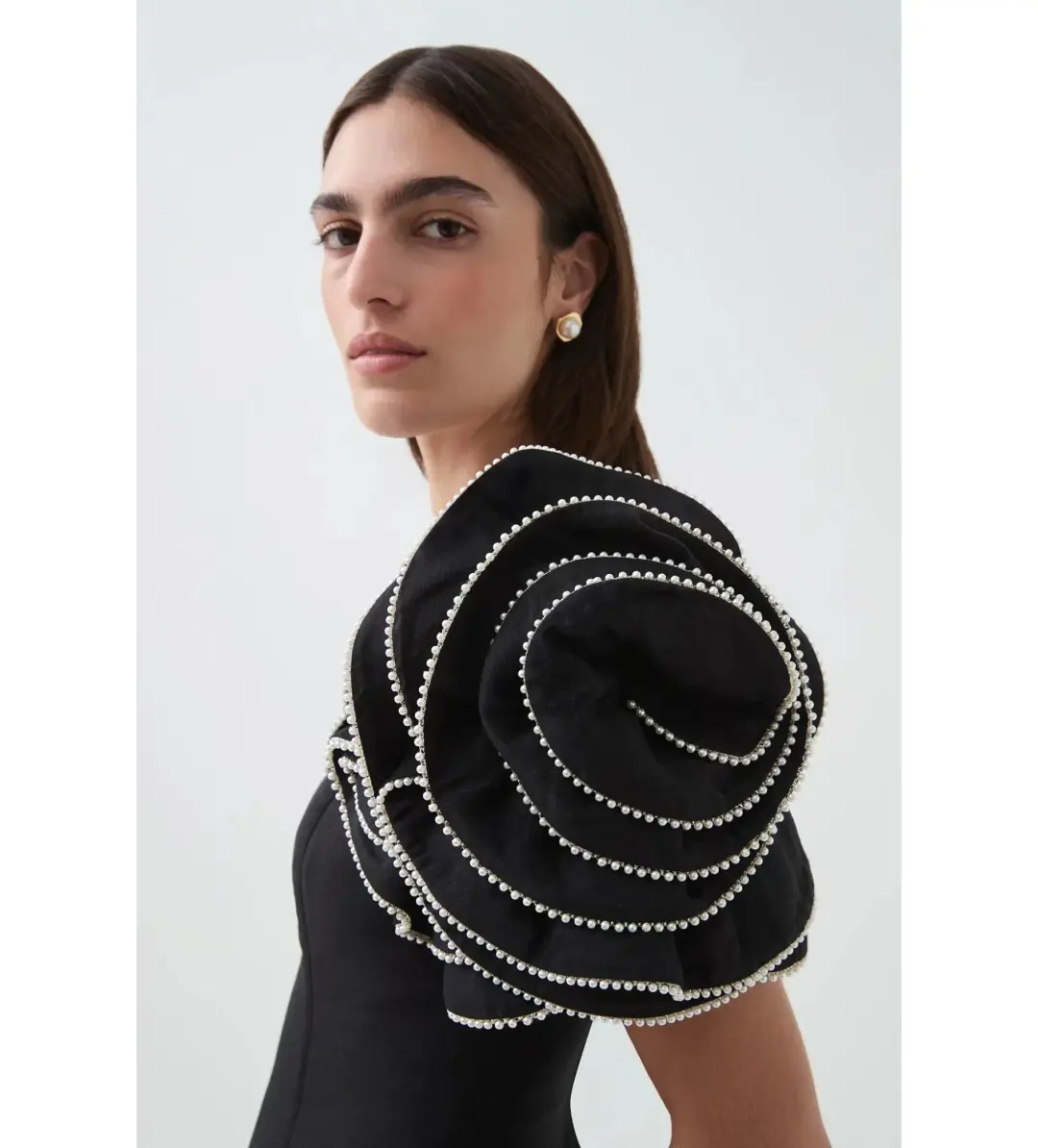 Aje Twyla Midi Dress Black Size 8 for rent on The Volte - main image