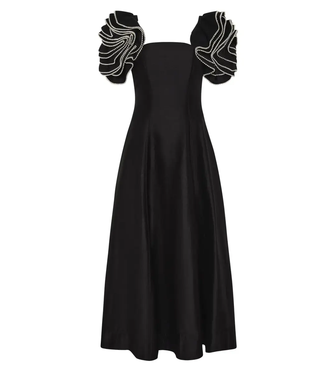 Aje Twyla Midi Dress Black Size 8 for rent on The Volte - main image