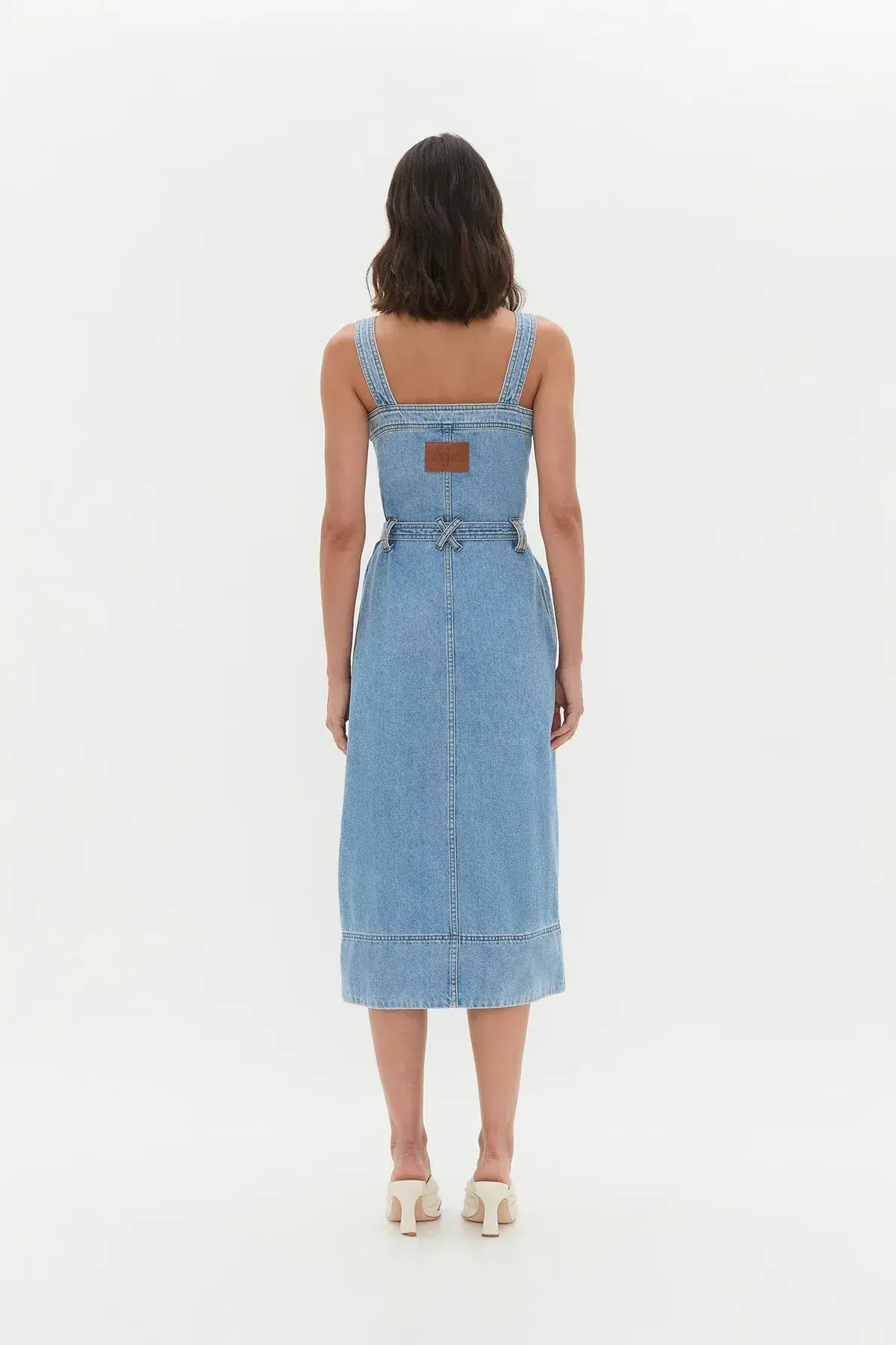 AJE HOLLAND DENIM MIDI DRESS (Size 14) - Image 5