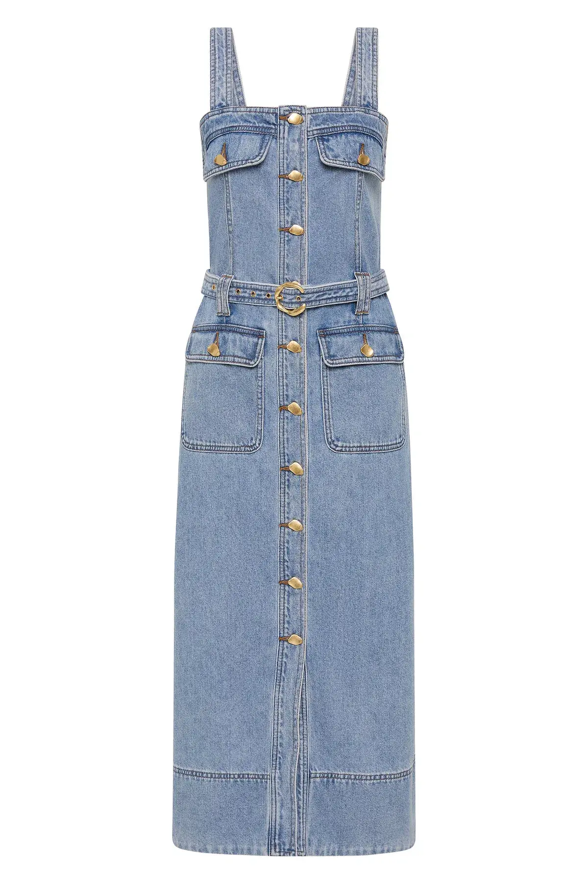 AJE HOLLAND DENIM MIDI DRESS (Size 14) - Image 6