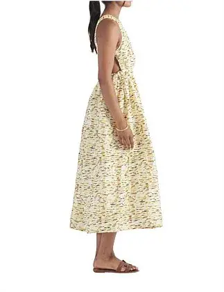 Elka Collective Mari Sleeveless Midi Dress in Citrus Print. Size 8 for rent on The Volte - main image