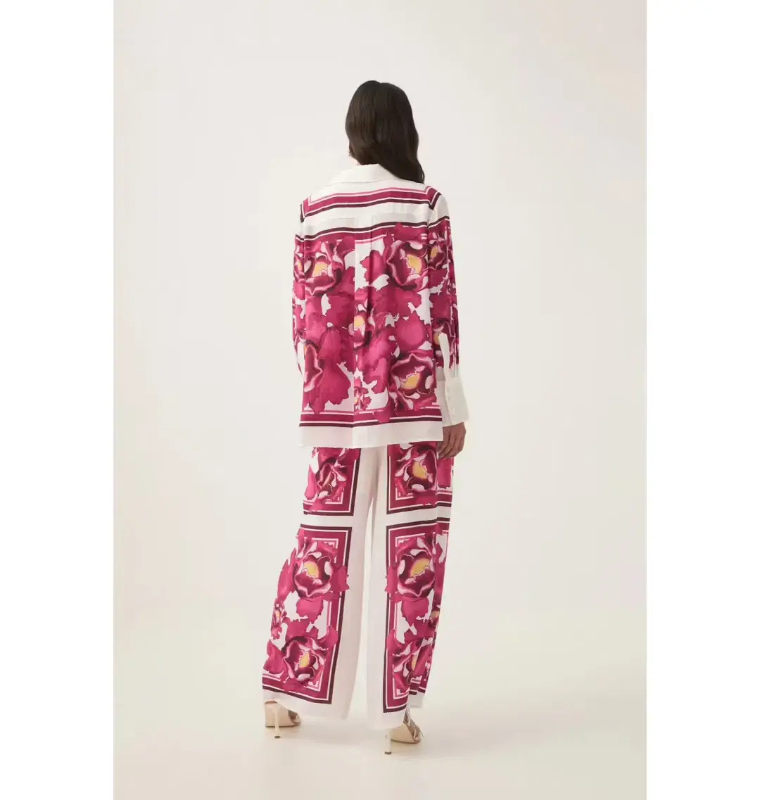 AJE ATOMIC SILK SHIRT AND RELAXED PANTS SET BOLDLY BLOOMING SIZE AU 10 & 12 - Image 2
