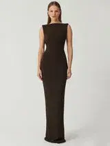 Effie Kats Verona Gown Brown Size S - Image 1