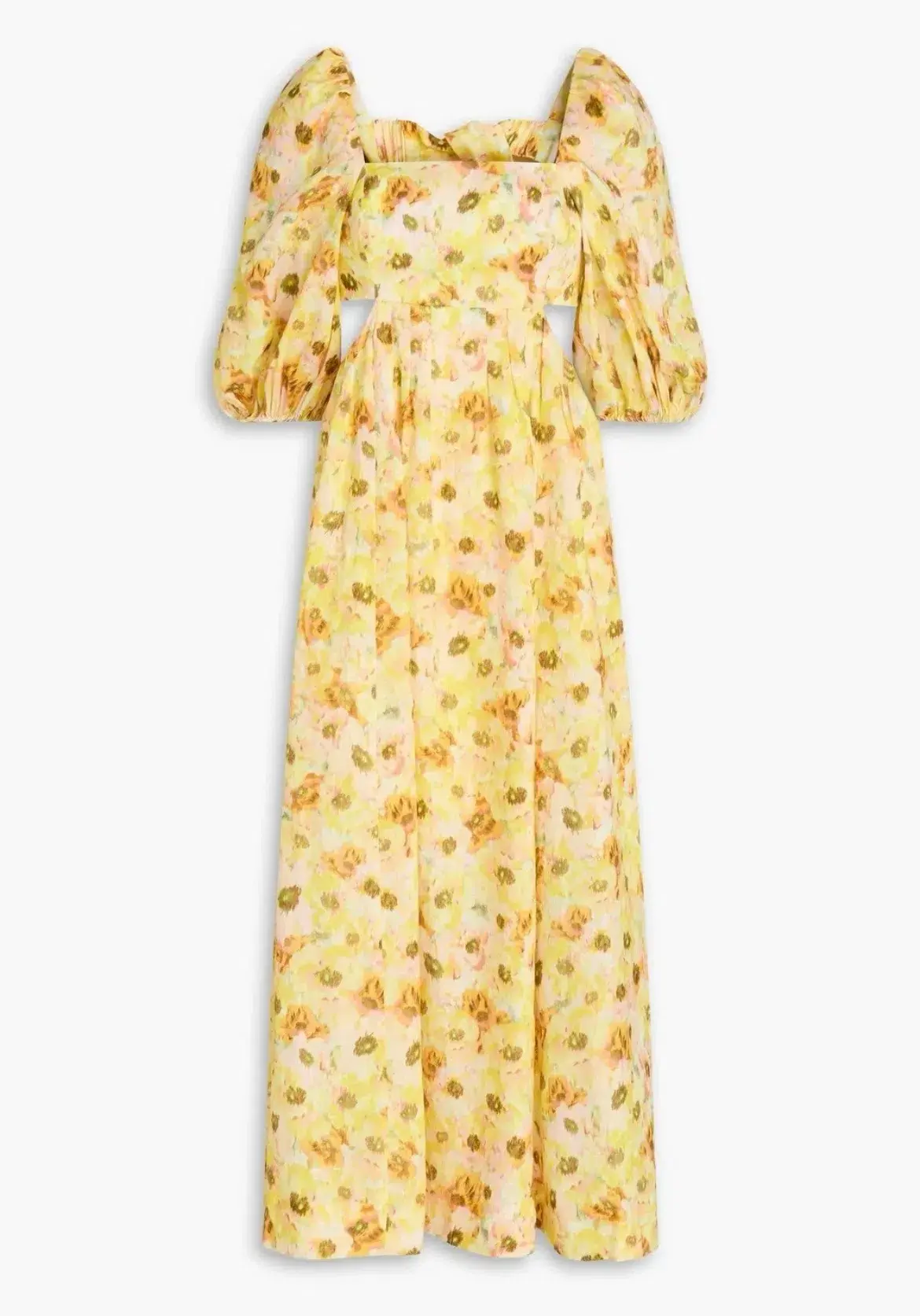 Zimmermann Lightburst Cut Out Midi Dress Yellow | Size 2 AU 12  - Image 1
