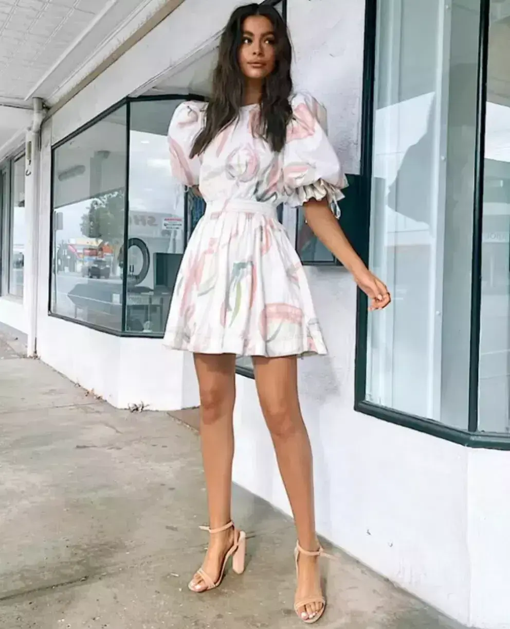 Aje Imprint Floral Mini Dress Size AU 6 / XS  for rent on The Volte - main image