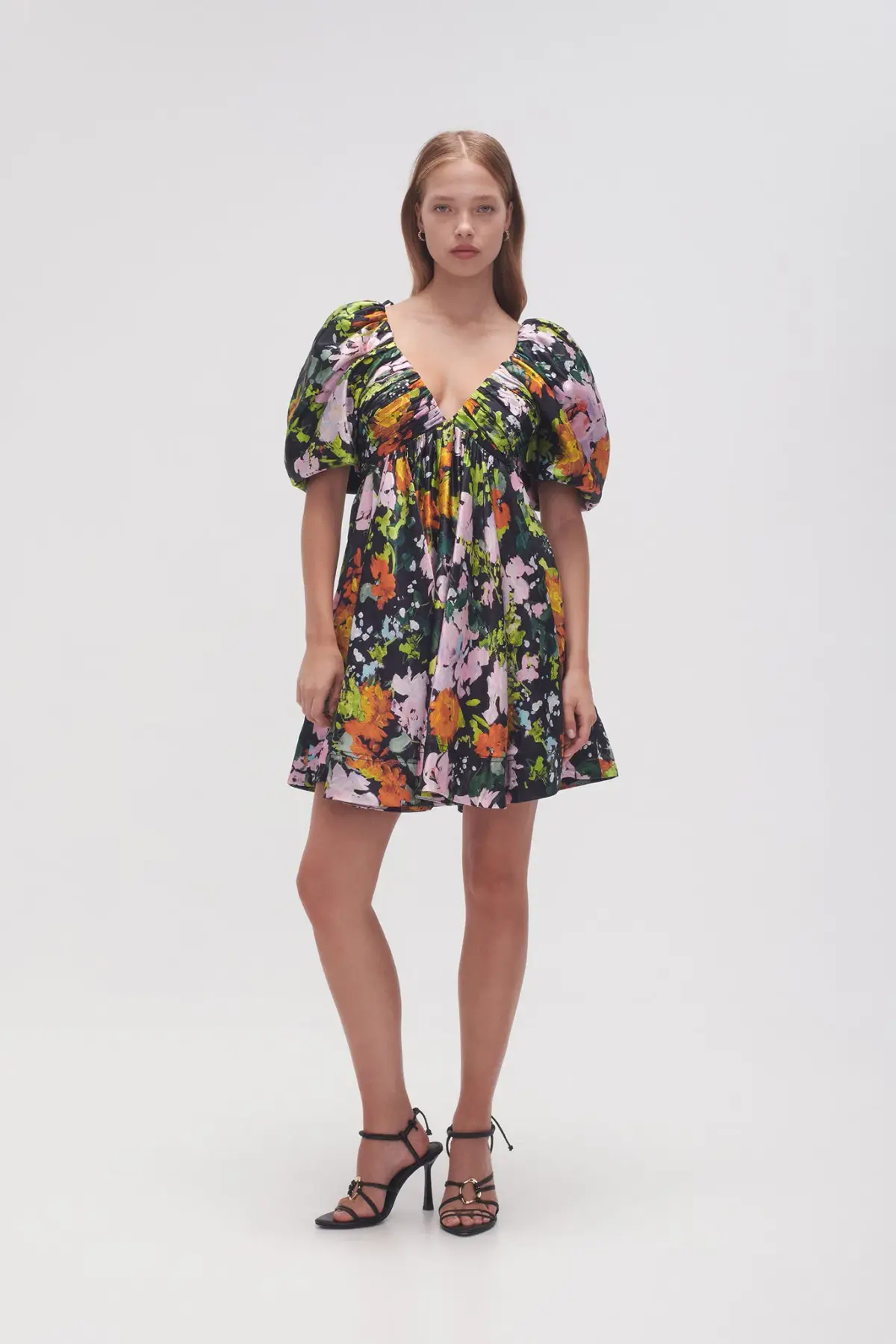 Aje Gabrielle Plunge Mini Dress Midnight Floral Size 14 - Image 2