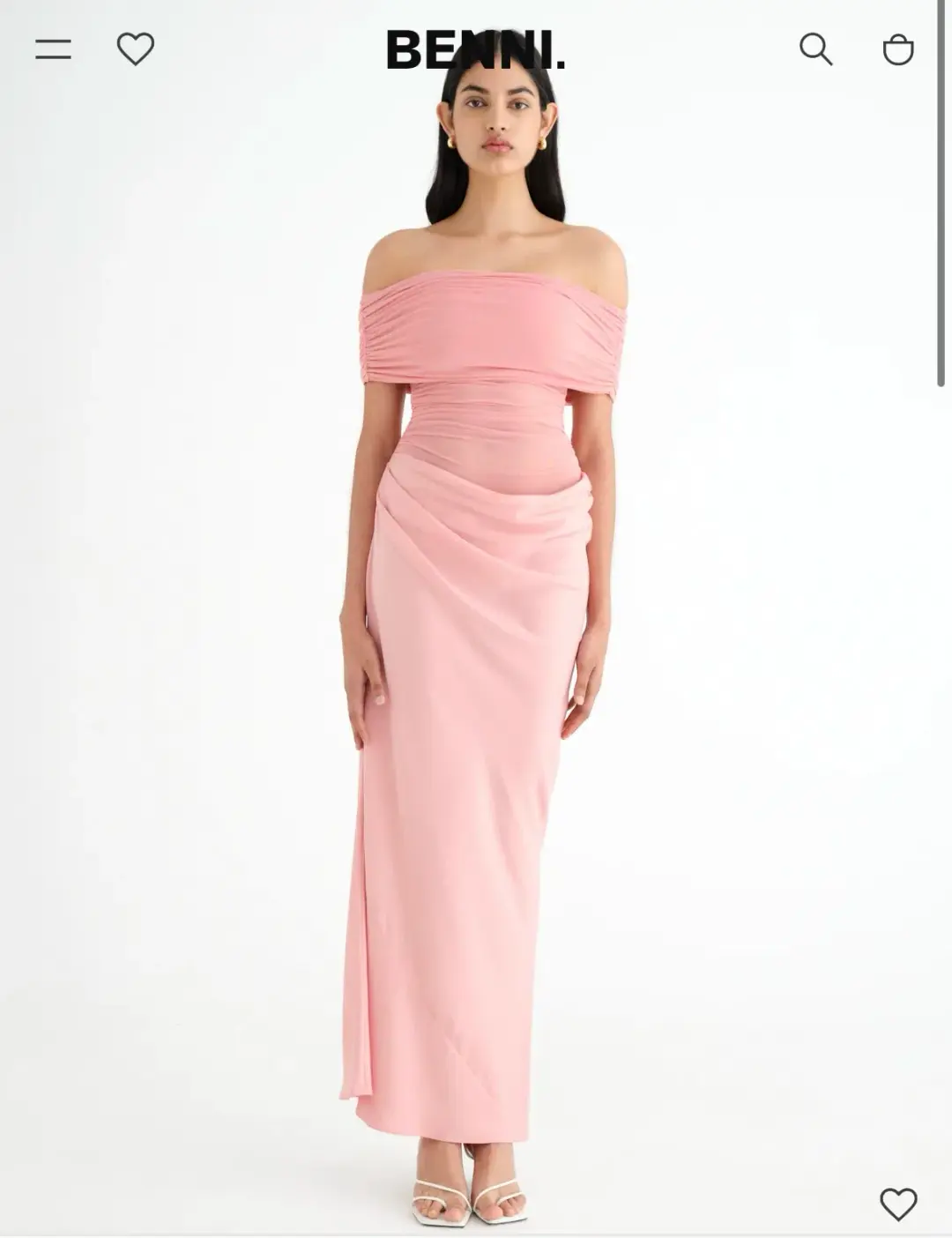 Benni nico off shoulder maxi pink for rent on The Volte - main image