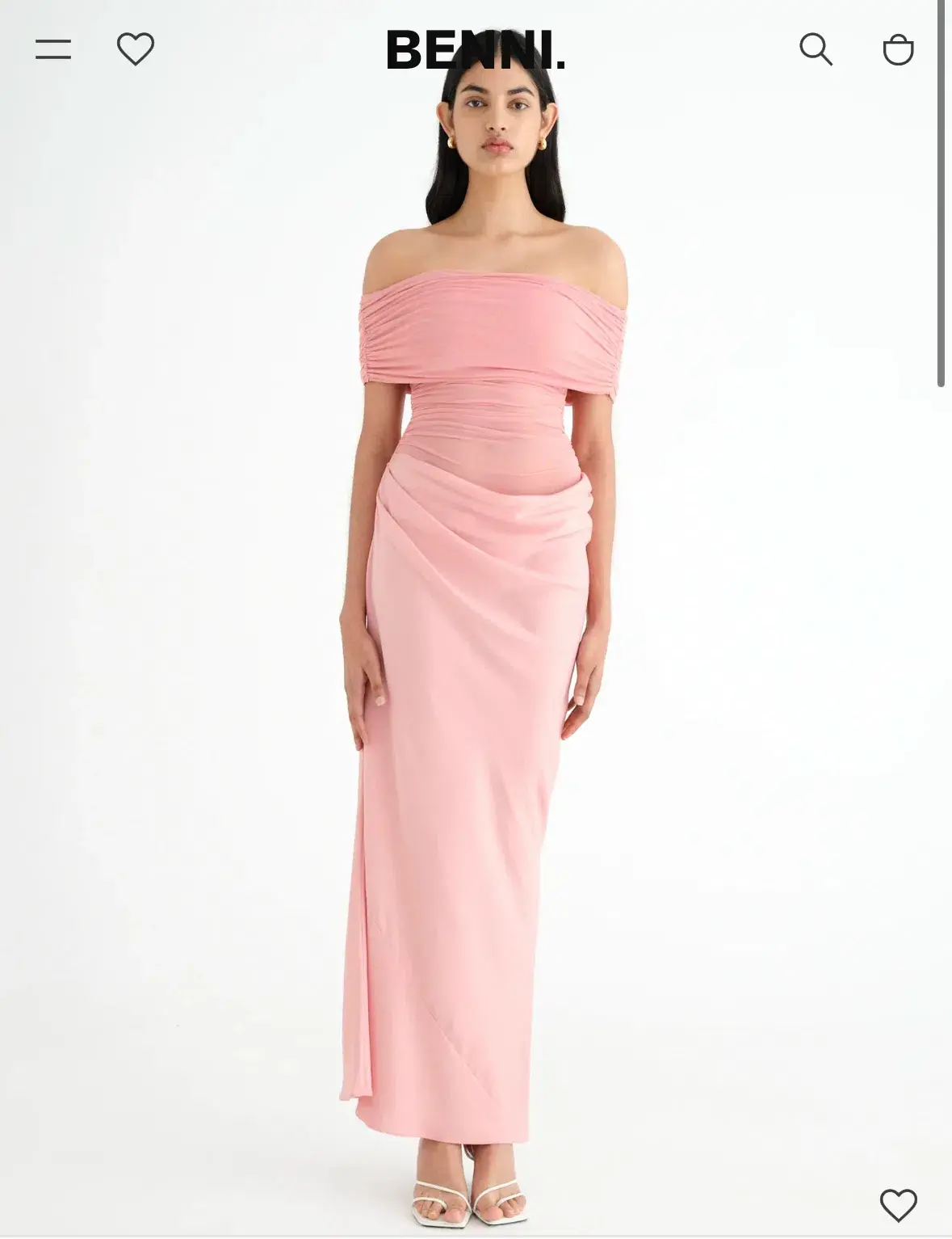 Benni nico off shoulder maxi pink - Image 1