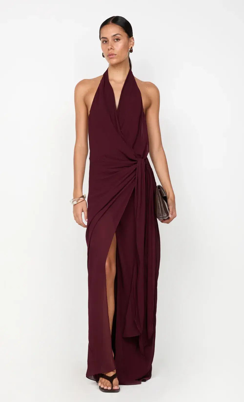 Bec and Bridge Soneva Wrap Halter Dress Plum Size 8  - Image 1