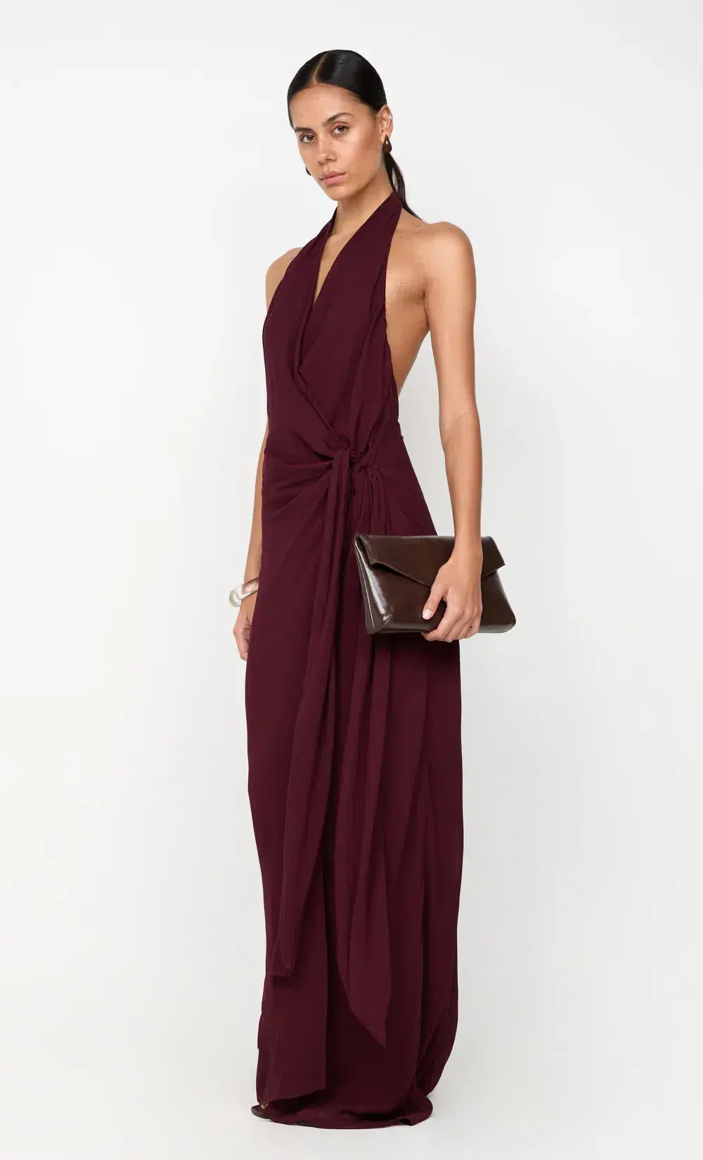 Bec and Bridge Soneva Wrap Halter Dress Plum Size 8  - Image 3