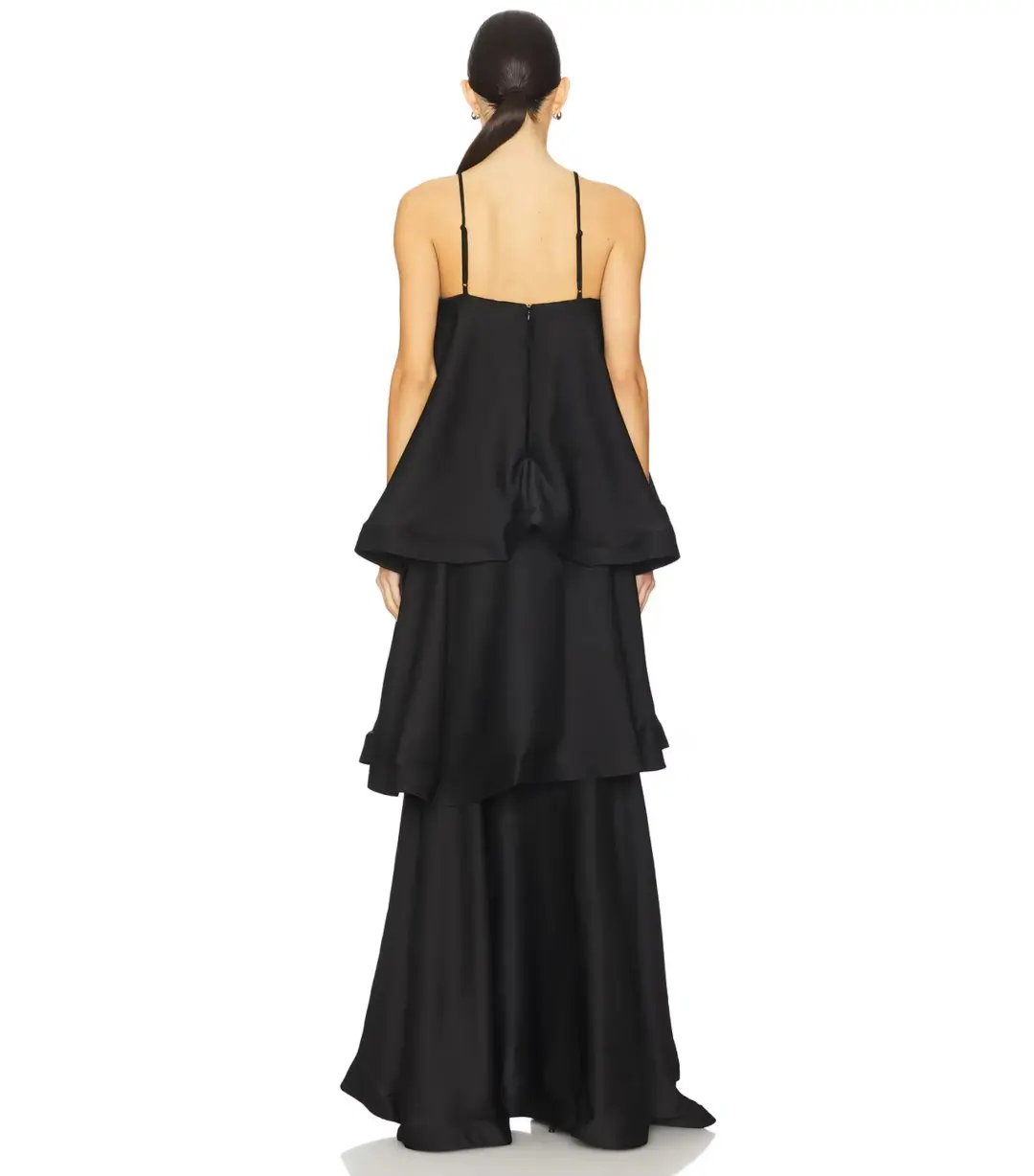 Elliatt Tilly Tiered Maxi Dress Black Size AU 10 for rent on The Volte - main image