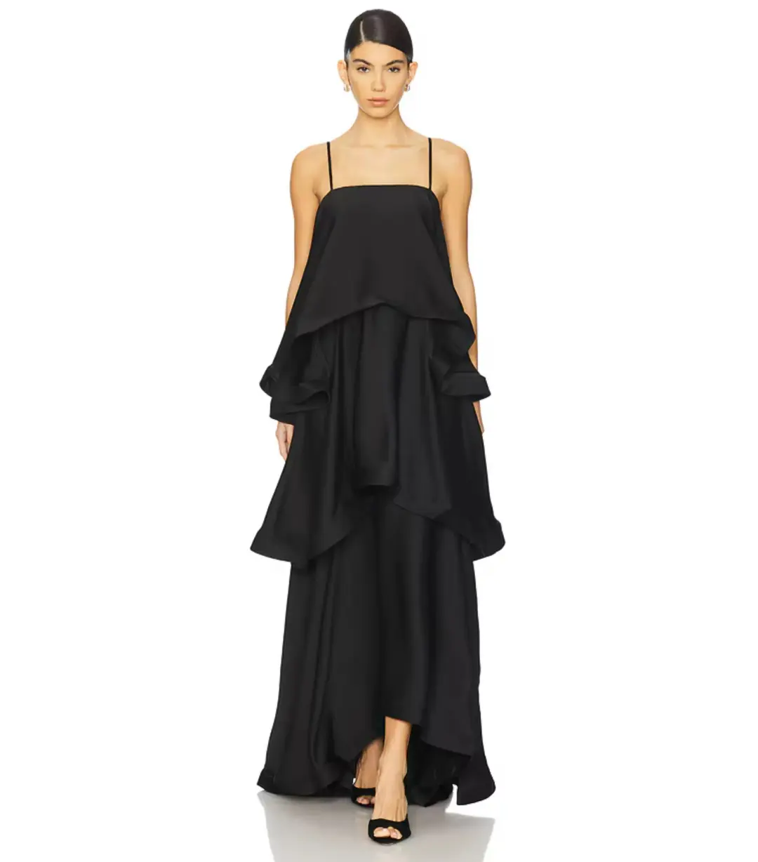 Elliatt Tilly Tiered Maxi Dress Black Size AU 10 for rent on The Volte - main image