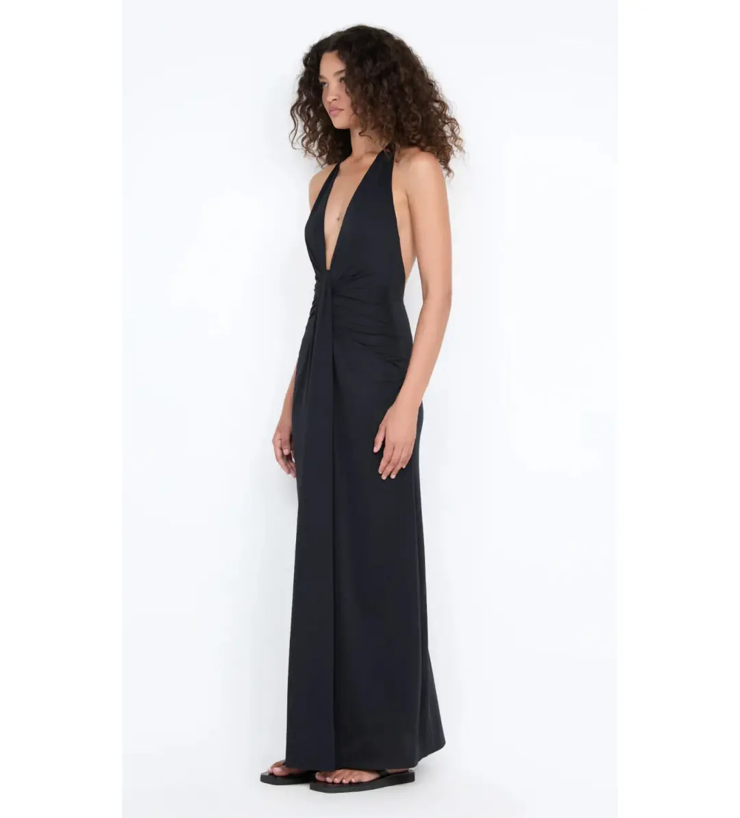 Bec & Bridge Tillie Drape Maxi Dress Black Size 6 for rent on The Volte - main image