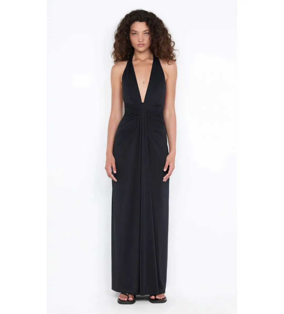 Bec & Bridge Tillie Drape Maxi Dress Black Size 6 for rent on The Volte - main image
