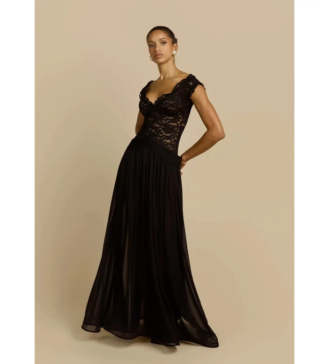 Arcina Ori Arabella Black Maxi Dress Size 8 for rent on The Volte - main image