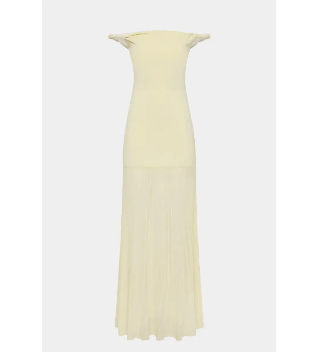 Sir the Label Elia Off Shoulder Twist Dress in Lemon Sorbet Size 10 for rent on The Volte - main image