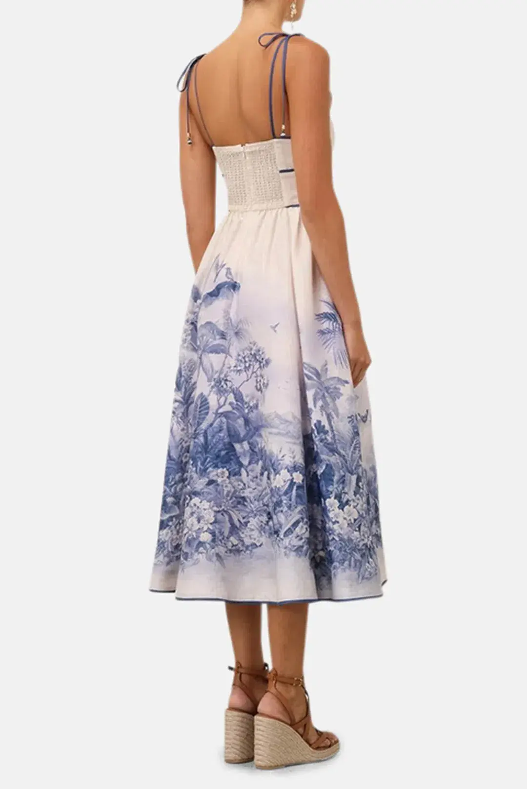 Zimmermann Wylie Picnic Dress in Blue Palm Size 1/AU 10 - Image 2