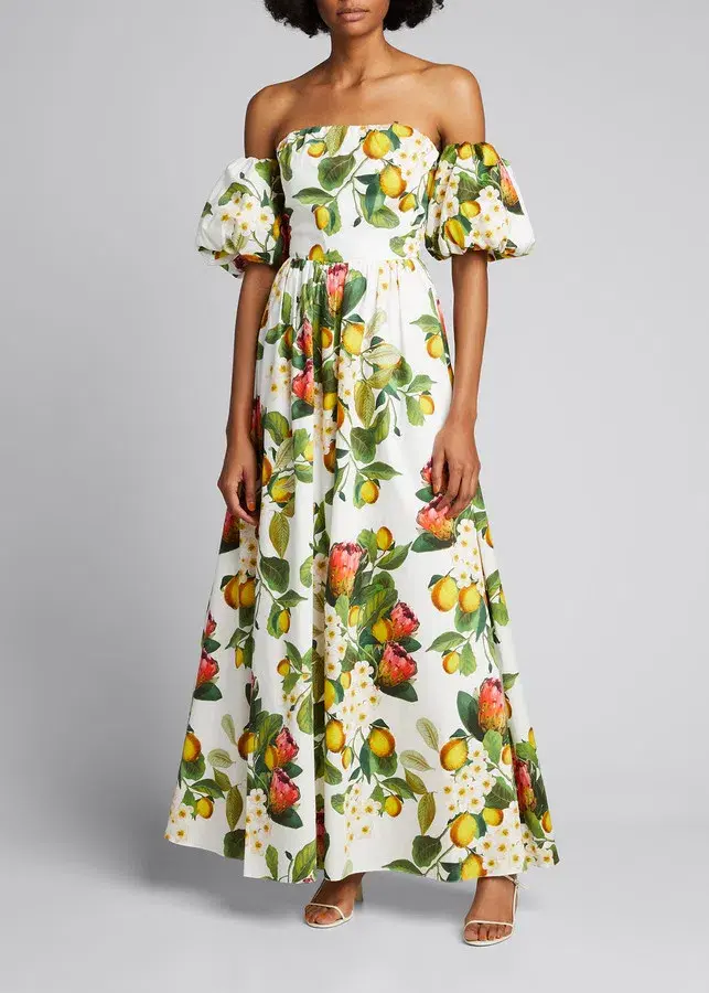 Borgo De Nor Juliet Off the Shoulder Maxi Dress Print Size 8 - Image 1