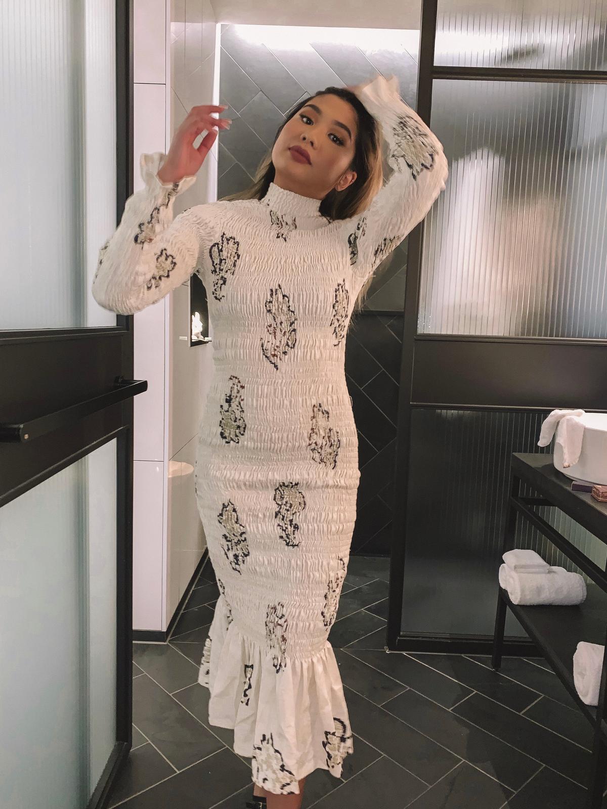 Sir The Label Aster Long Sleeve Midi Dress Print Size AU 6 - Image 1