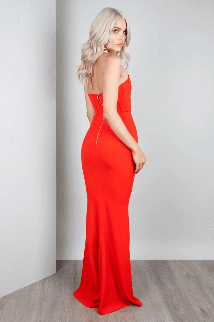 Zachary The Label Elvira Gown – Cherry Red size 6 for rent on The Volte - main image