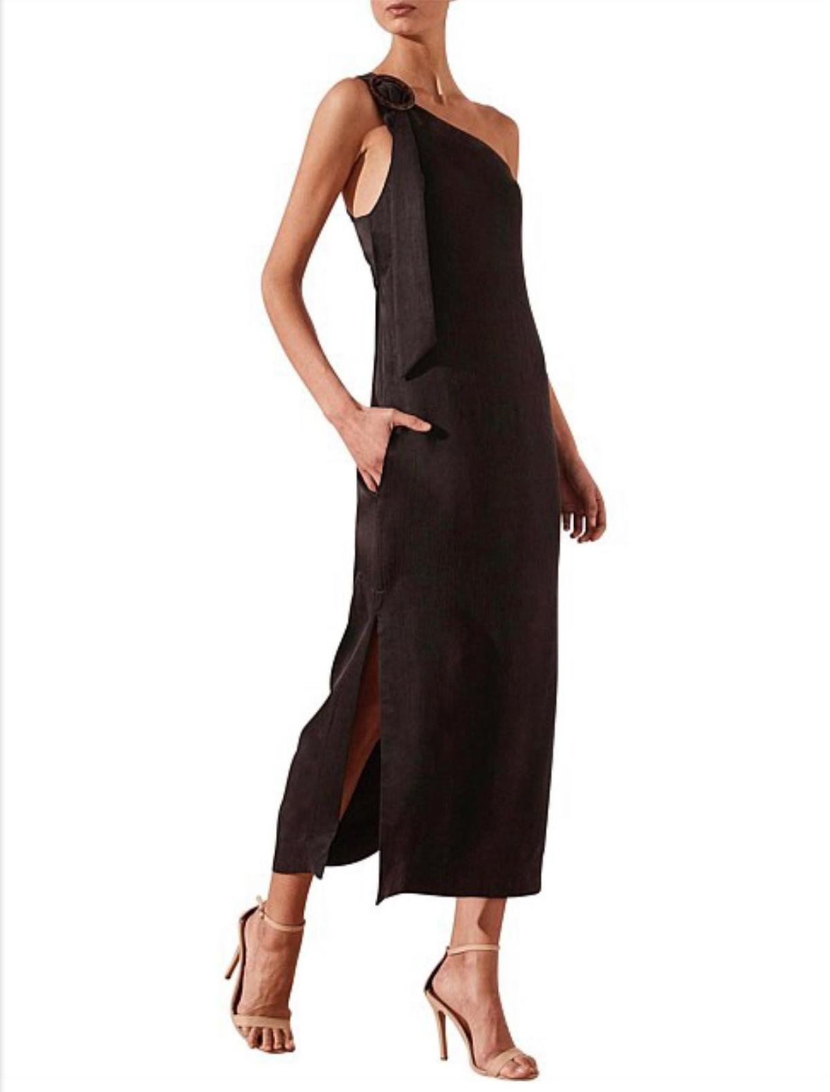 Shona Joy Matias One Shoulder Column Midi Dress Size 6 - Image 2