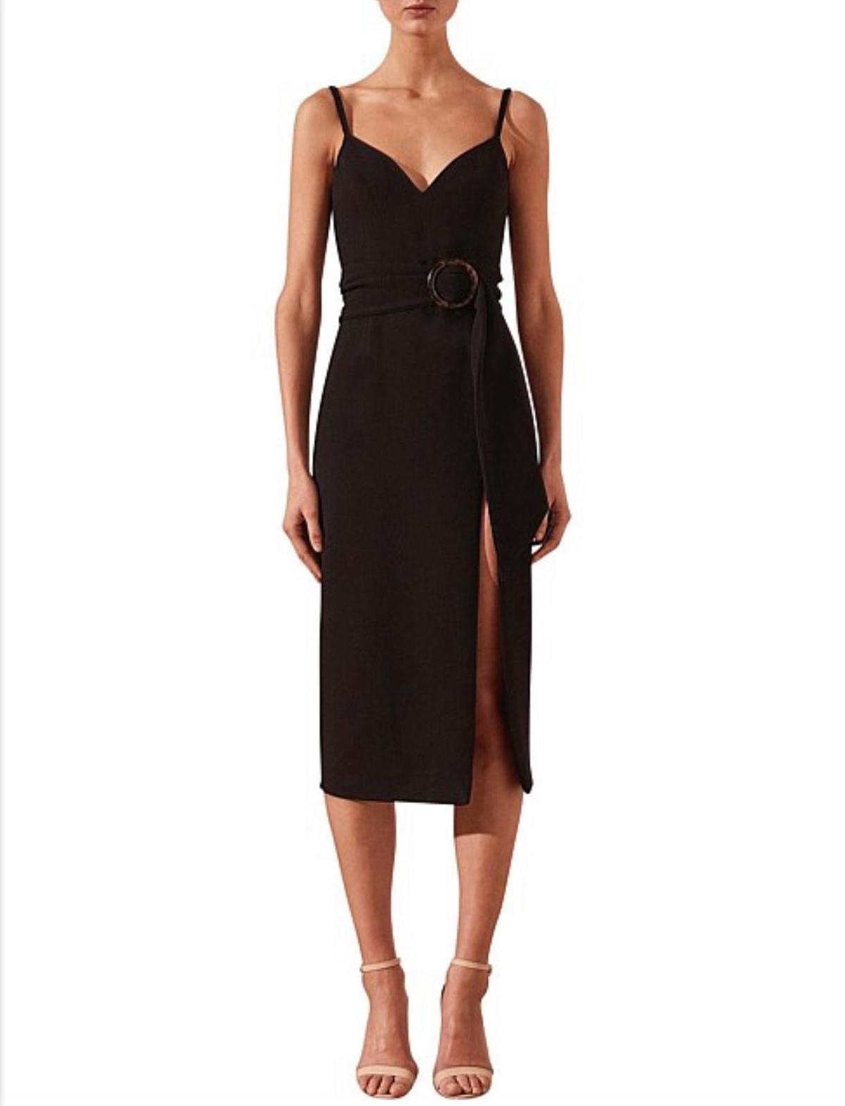 Shona Joy Andrea Fitted Cocktail Dress with Belt Size 6 - Image 3