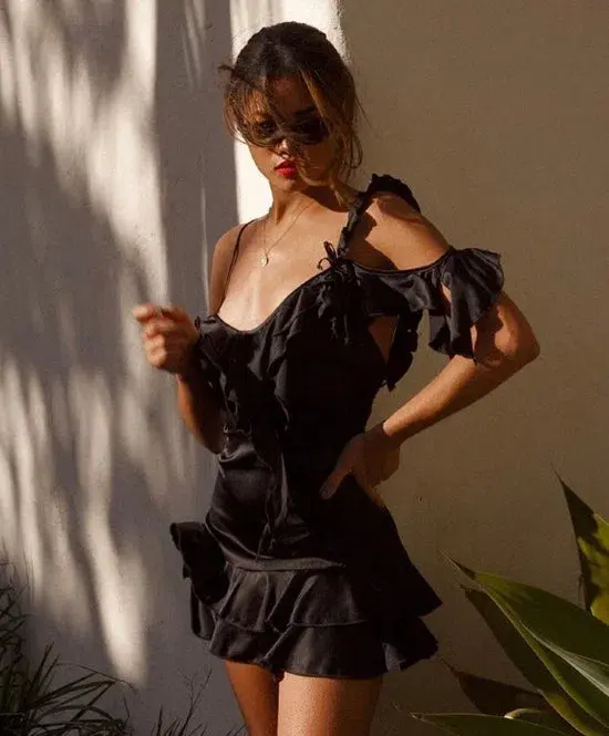 Rat & Boa Aliya Mini Dress Black Size 6 for rent on The Volte - main image