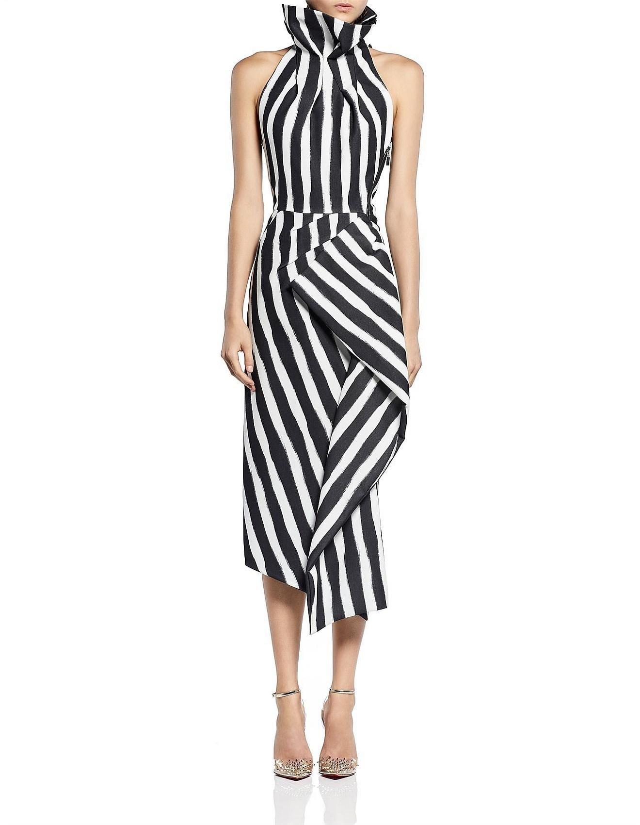 Maticevski  Solar Drape Crepe Dress Black Size 12 - Image 1