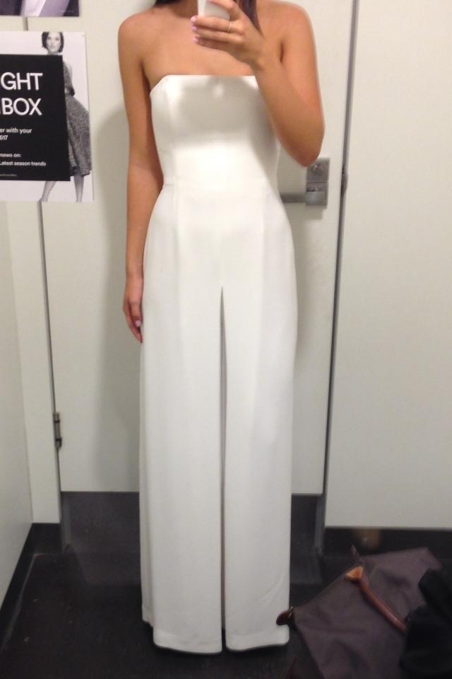 Bianca Spender Strapless White Jumpsuit size 8 for rent on The Volte - main image