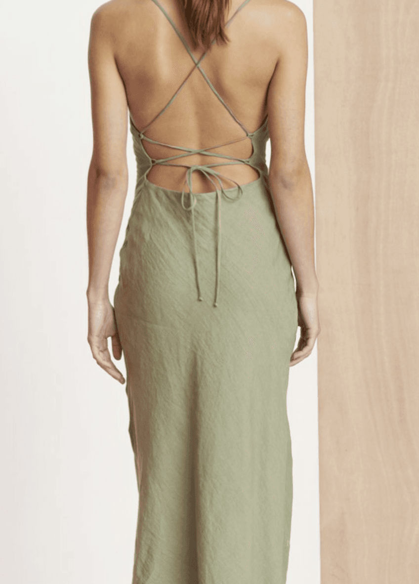 Bec and Bridge The Dreamer Midi Dress in Khaki size 8 - Image 3