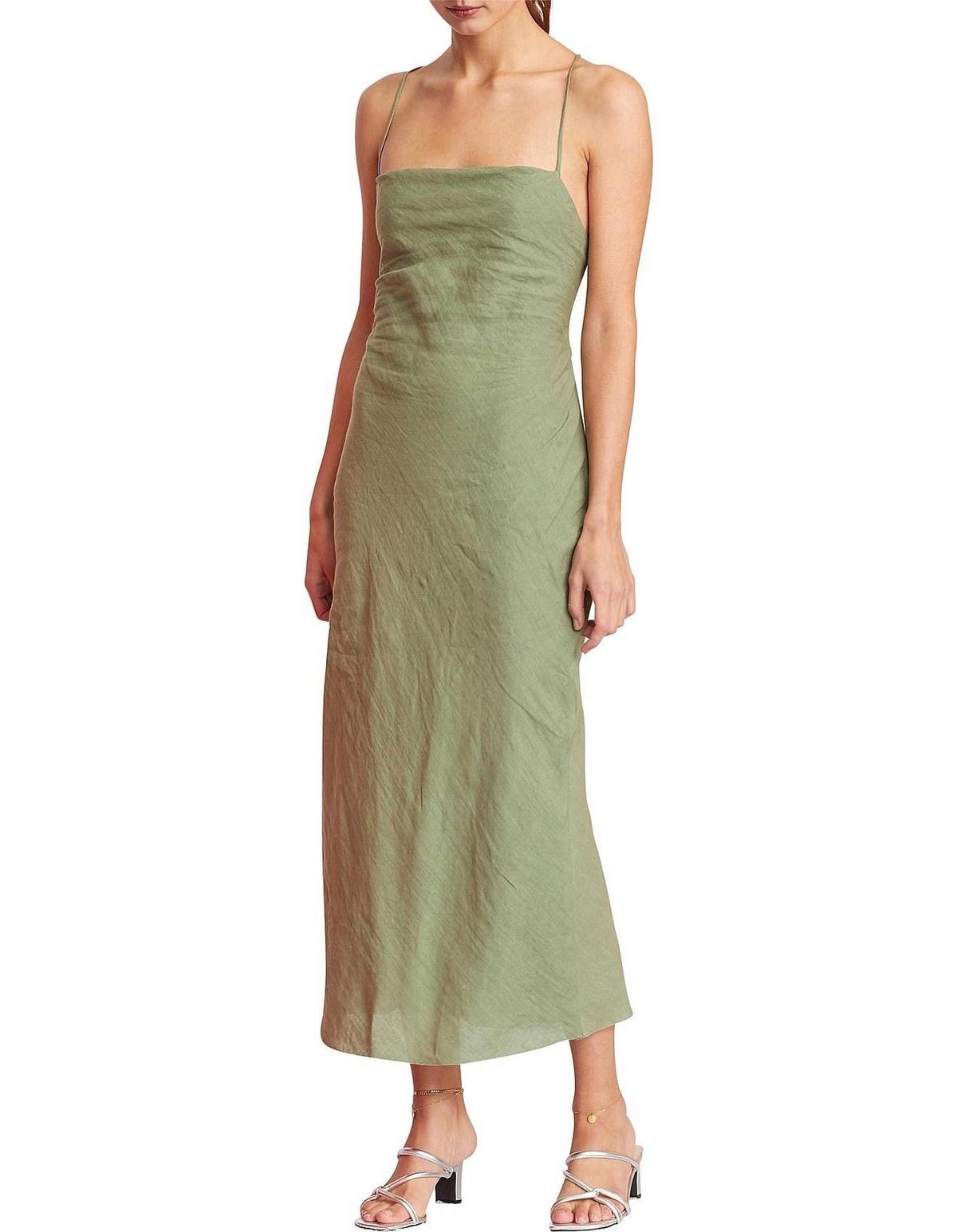 Bec and Bridge The Dreamer Midi Dress in Khaki size 8 - Image 1