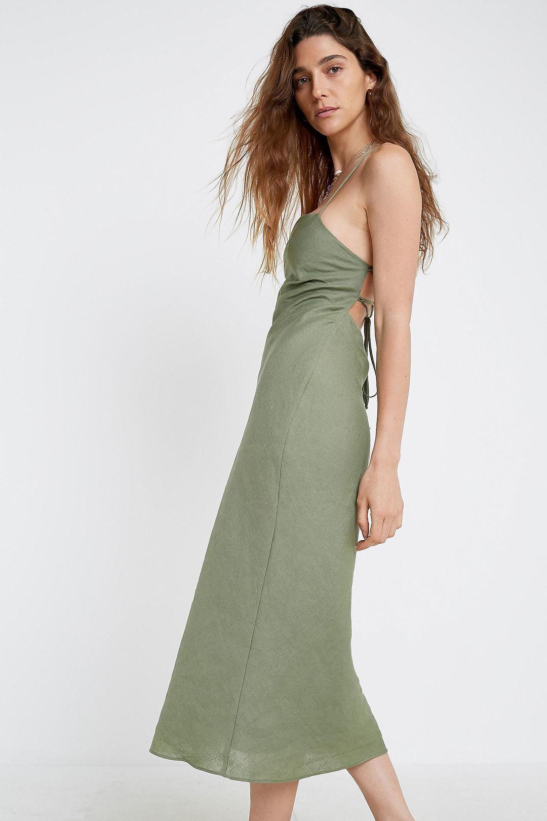 Bec and Bridge The Dreamer Midi Dress in Khaki size 8 for rent on The Volte - main image