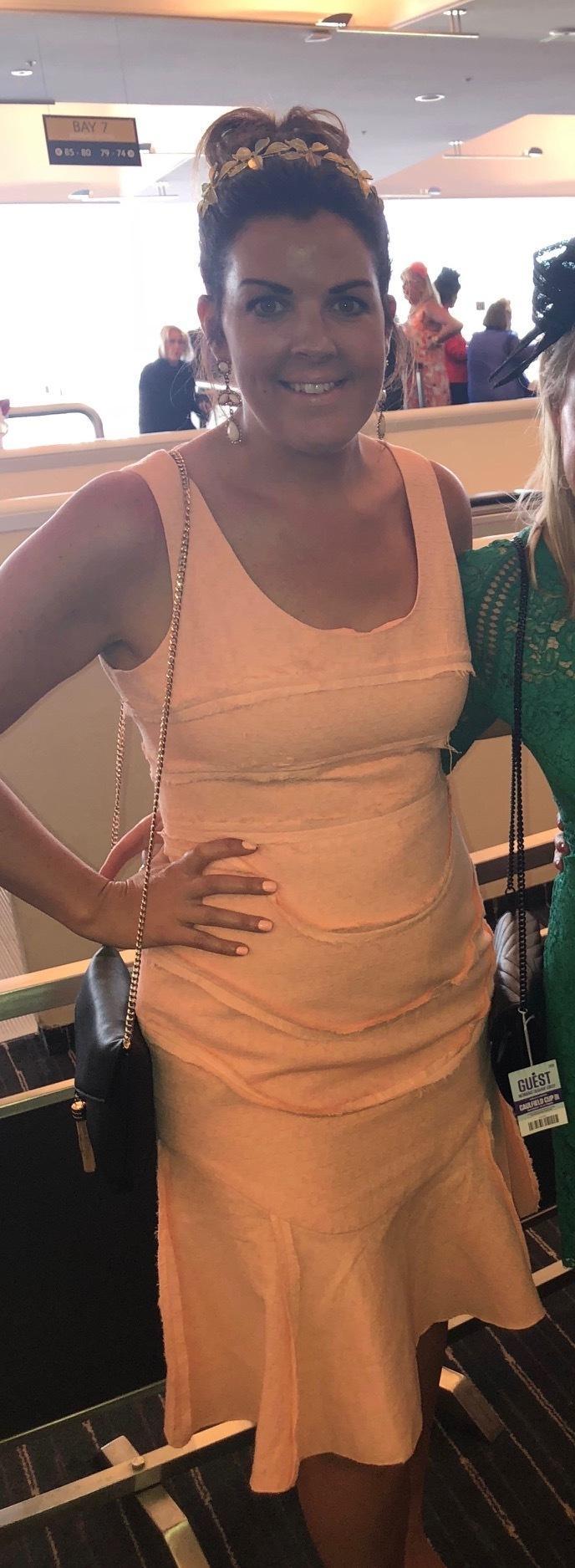 Mossman Finish Line Midi Dress Orange Size 14 for rent on The Volte - main image