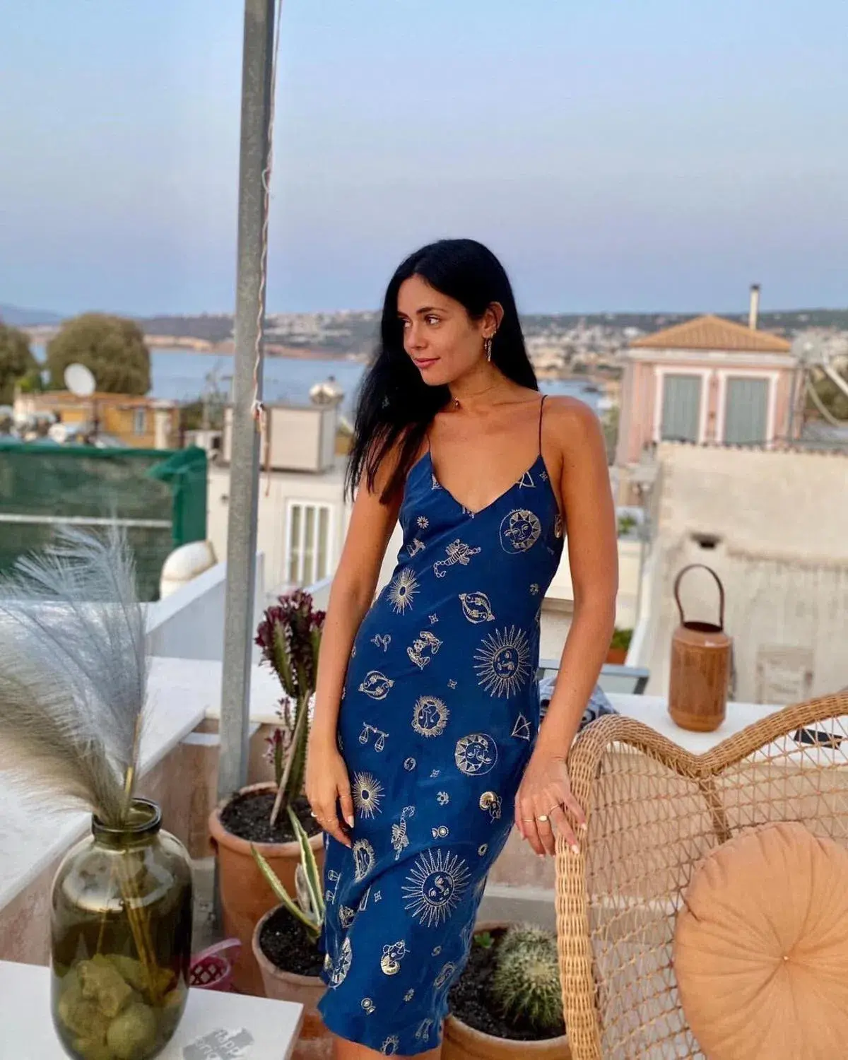Realisation Par The 1996 Zodiac  Silk Slip Dress Blue Size 6 - Image 1