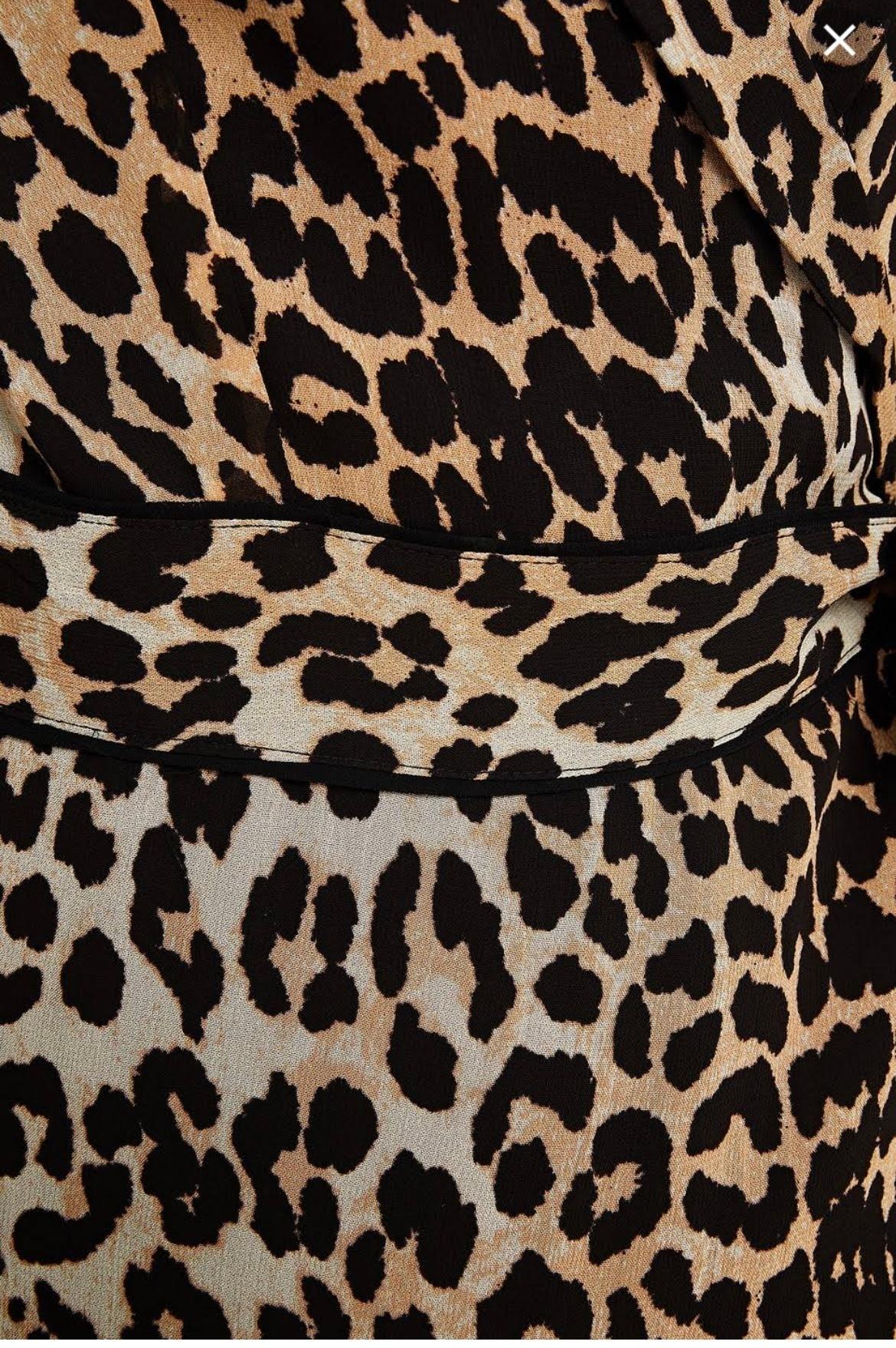 Ganni Leopard georgette wrap dress - Image 4