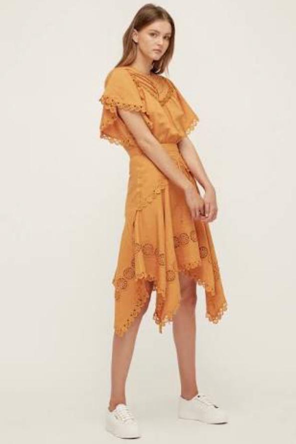 Lover ‘Prairie Mini Dress’ marigold size 10 - Image 3