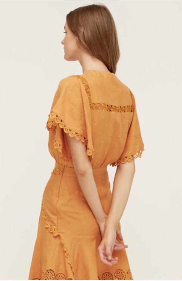 Lover ‘Prairie Mini Dress’ marigold size 10 - Image 2