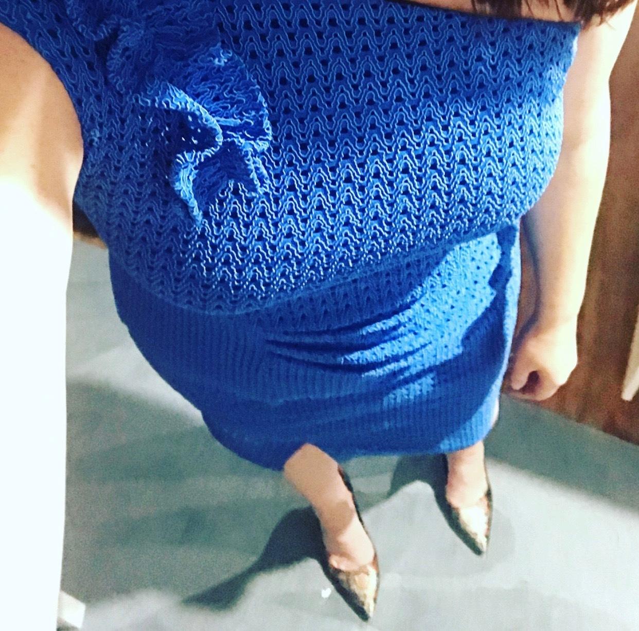 Sacha Drake Blue one shoulder dress size 14 - Image 3