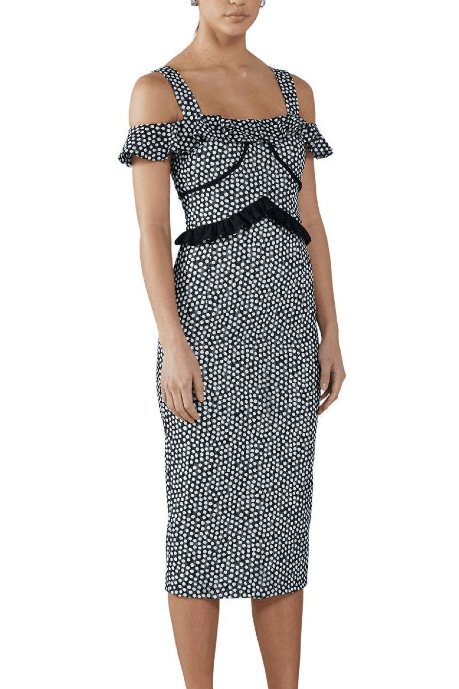 By Johnny Amaya Tiered Midi Dress Print Size 8 - Image 1