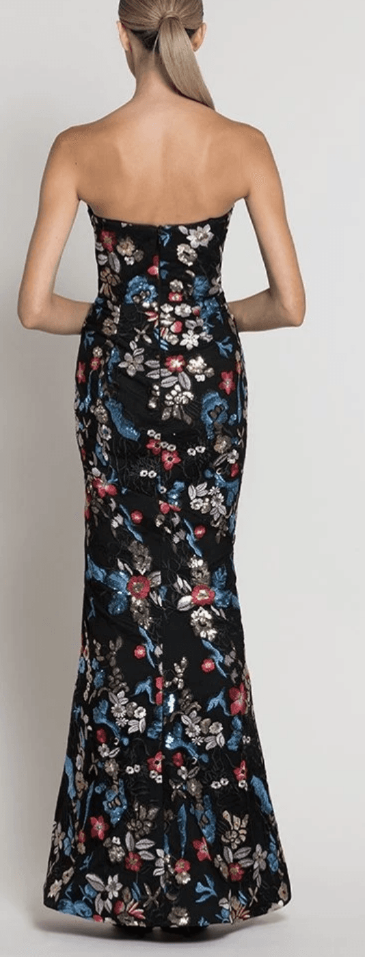 Bariano SELENE STRAPLESS MULTI-LACE GOWN B39D10-HL for rent on The Volte - main image