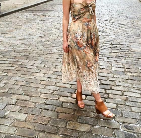 Zimmermann Anais Antique Tie Dress Nude Floral Print Size 8 - Image 6